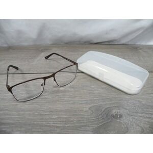 Heartland Gavin Men's Brown Metal Full Rim Eyeglass Frames 55-19-140 With Case